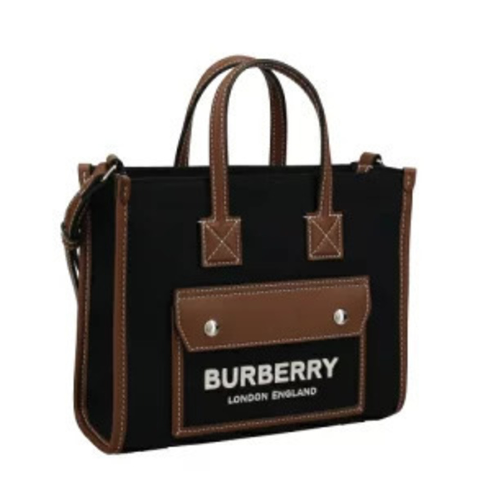 Burberry Shoulder TAN Freya Bag Black Tan Black